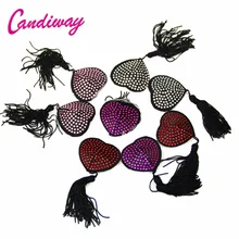 Candiway многоразовый самоклеющийся сексуальный бюстгальтер для женщин, силиконовый Телесный бюстгальтер с сердечками на сосках, наклейки на грудь с лепестками