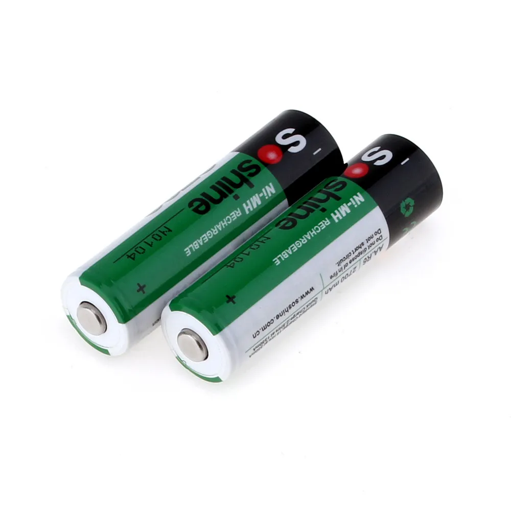 4 шт./упак. Soshine металл-гидридных или никель AA 2700 мА/ч, Перезаряжаемые Батарея 2A батареи Batterij Bateria+ Портативный Батарея держатель для хранения коробка