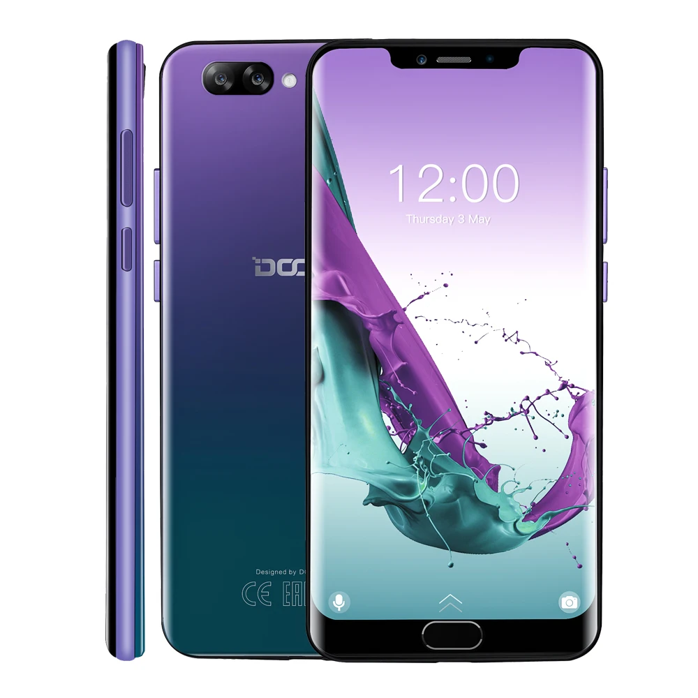DOOGEE Y7 плюс 6 18 '񟞨*2246 смартфон ГБ 64 Android 8 1 MTK6757 Octa Core 16.0MP + 13MP отпечатков пальцев
