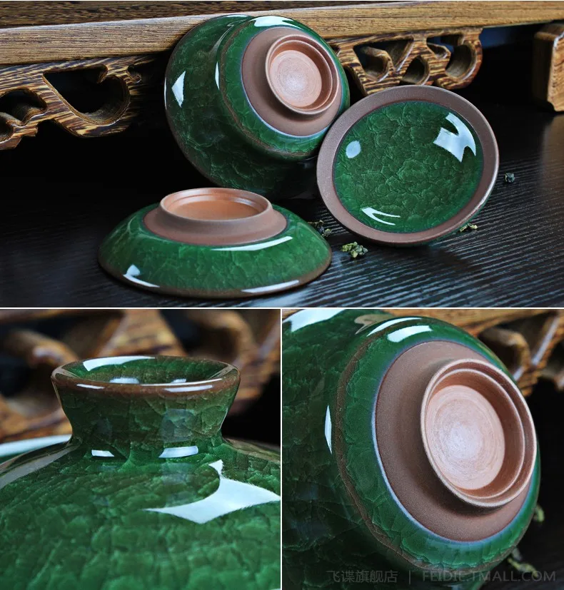 Drinkware Coffee Tea Sets,Colorful Ice Crack Ceramic ,Ice Cracked Tea Set,Ceramic Gaiwan Tea Cup,Chinese Kung Fu Tea Sets (5)