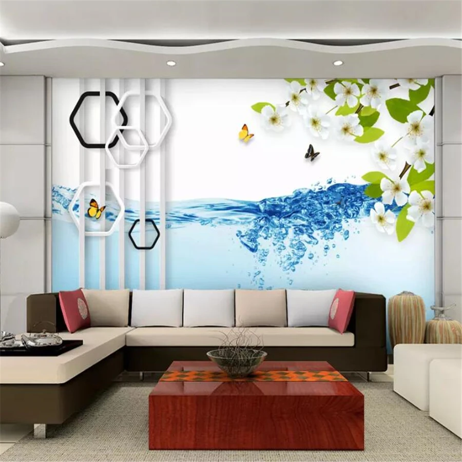 

beibehang Custom wallpaper 3d mural modern minimalist frame peach TV background wall painting wall papers home decor wallpaper