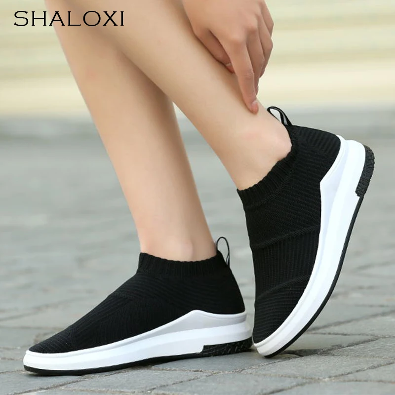 SHALOXI Spring Summer Breathable Women Mesh Shoes New Style Flat Casual Outdoor Fashion Soft Black Women Walking Shoes A77 2017 summer new style baby girl boy first walkers breathable mesh soft sole hook