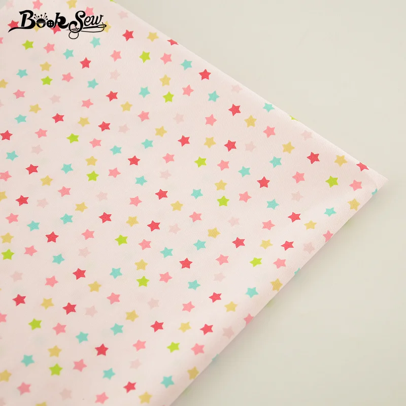 

2017 News 100% Cotton Twil Fabric Pink Colorfull Shining Stars Designs Home Textile Tela Fat Quarter Material DIY Patchwork