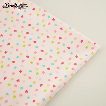 

News 100% Cotton Twil Fabric Pink Colorfull Shining Stars Designs Home Textile Tela Fat Quarter Material DIY Patchwork