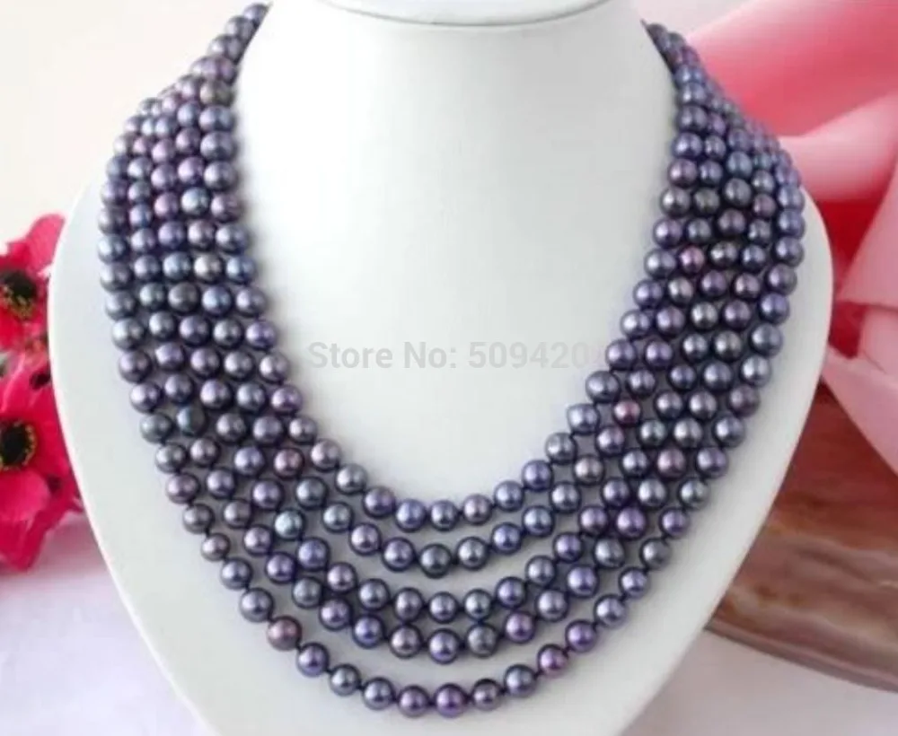 

~~ Free Shipping >>100" 8-9 MM ELEGANT REAL SOUTH SEA BLACK PEARL NECKLACE