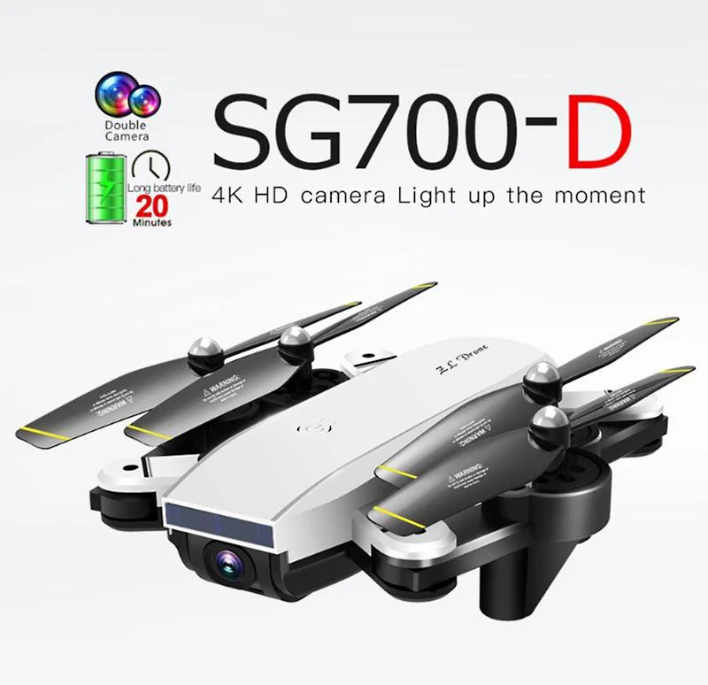 Дрон SG700D 4K Дрон HD Двойная камера WiFi передача fpv оптический поток стабильная высота Квадрокоптер Rc вертолет Дрон камера Дрон