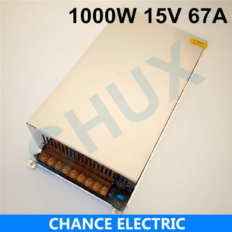 1000W 67A 15V switching power supply 15v adjustable voltage ac to dc power supply for Industrial field Free shipping 1000W 67A 15V switching power supply 15v adjustable voltage ac to dc power supply for Industrial field Free shipping