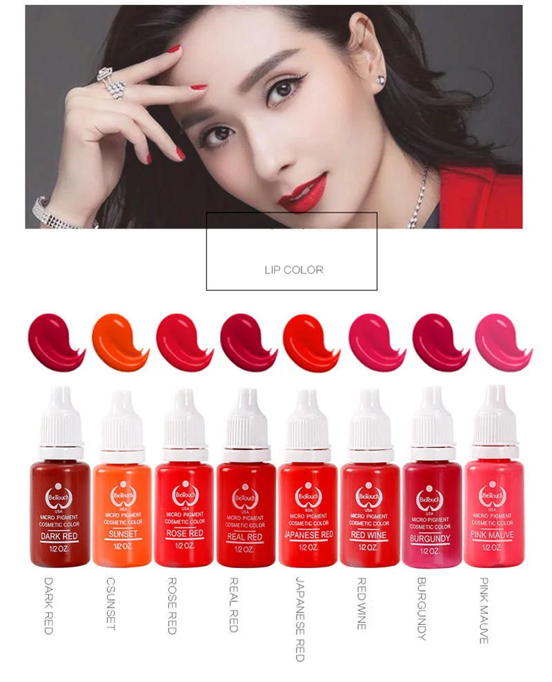

8PCS 15ml/bottle Permanent Makeup Color Natural Eyebrow dye Plant Extra Tattoo Ink Microblading Pigments For Tattoos