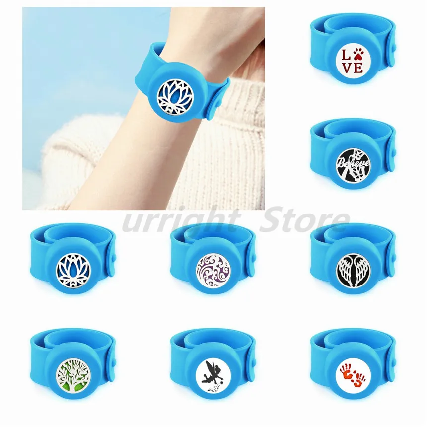 

Tree of life lotus angel wings baby hands Repellent diffuser Bracelet Essential Oil Diffuser locket bangle 10Pads as kids gift