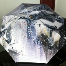 Картина маслом зонтик для защиты от солнца Унти УФ рука рисунок прочный зонт