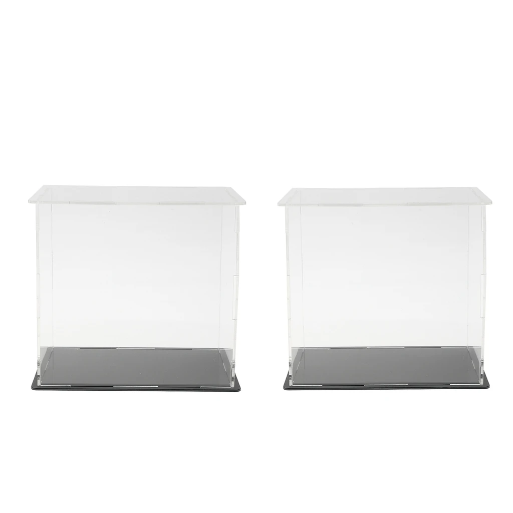 2pcs Clear Acrylic Display Box Case Model Display Dustproof 13.5x10x13cm