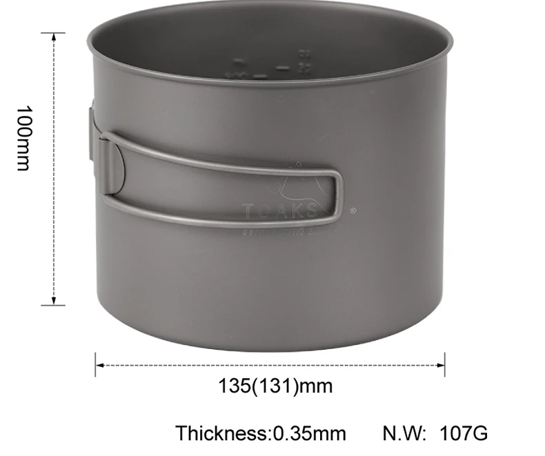 TOAKS, из Титана Горшок с термостойкая сковорода набор со складной ручкой походная посуда для кемпинга Кастрюля Сковорода CKW-1300