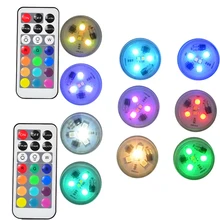 Новые 5 шт/упаковка, светодиоды RGB погружной светильник Батарея работает под водой ночника P68 Водонепроницаемый свет для плавательных бассейнов для Свадебная вечеринка