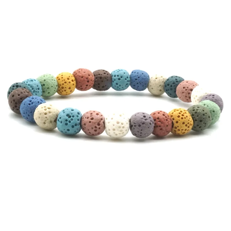 8MM Colourful Lava Stone Beads Bracelet DIY Aromatherapy Essential Oil Diffuser Yoga Strand Jewelry | Украшения и аксессуары