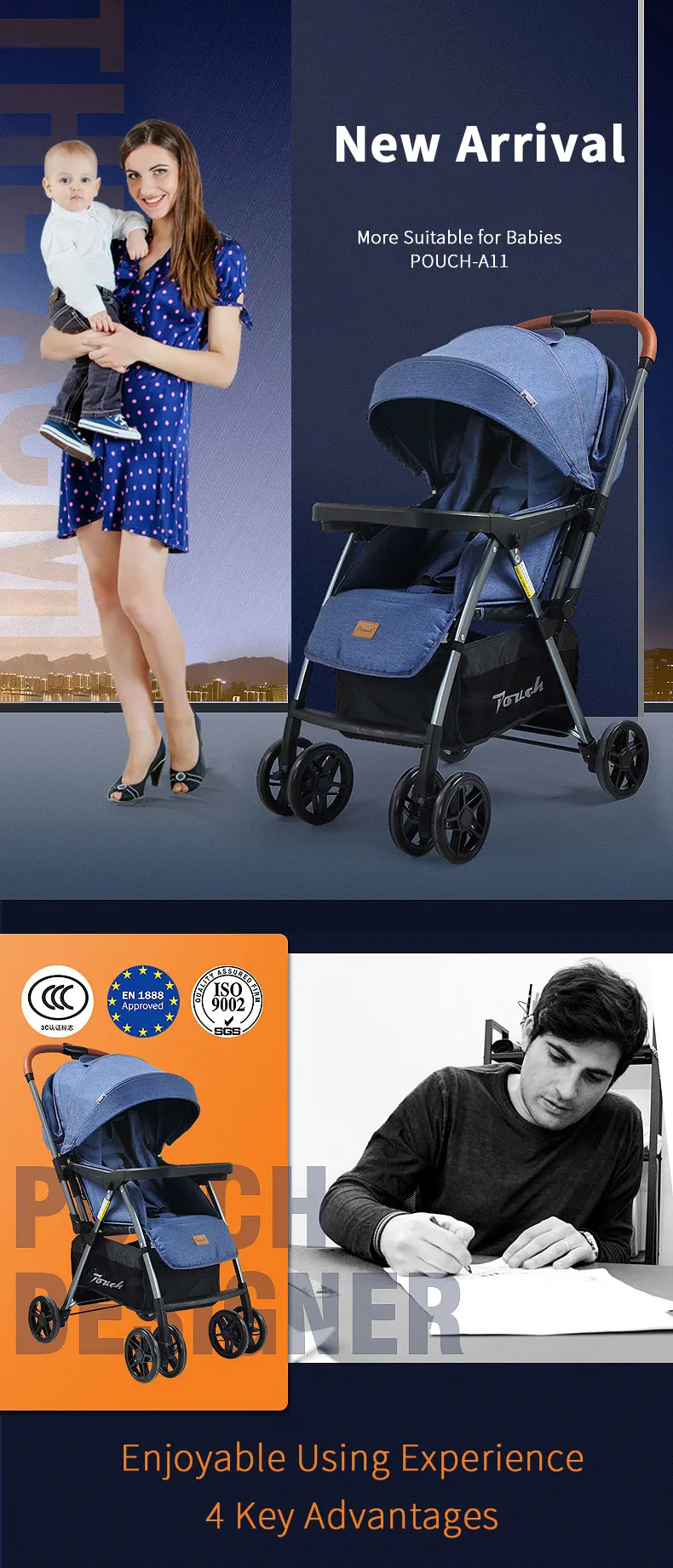 Leve e de Carrinho de Oito Carrinho de Criança e de Alta Alta Paisagem Pode Sentar Reclináveis Rodada Universal Two way Recém nascidos Guarda chuva Dobrável 2 Cheap Carrinho para bebê leve