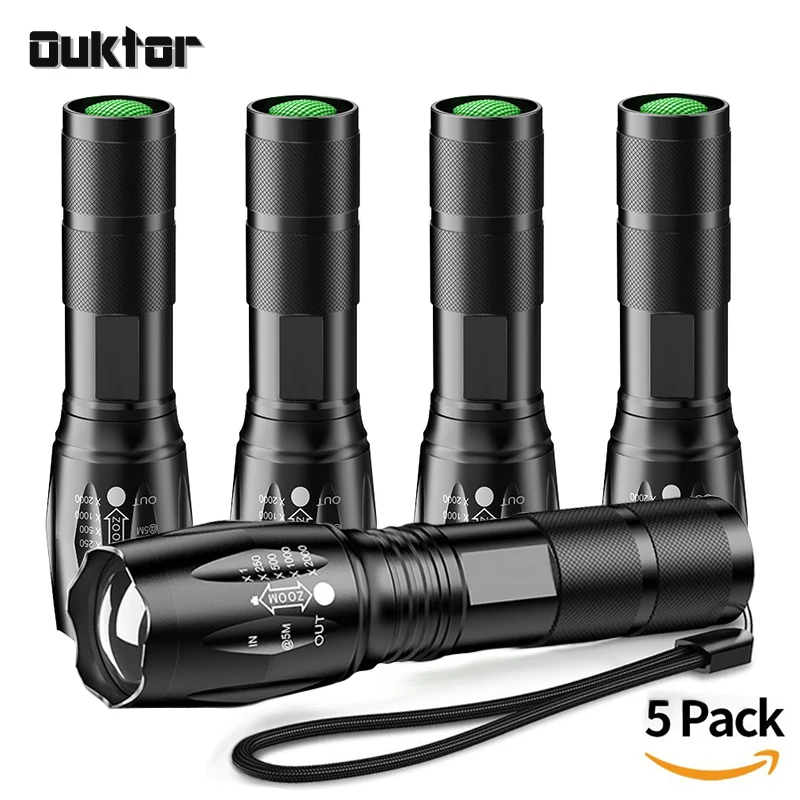 

1/2/3/5 pcs/lot powerful led flashlight 10000 lumen cree xml l2 t6 5 modes zoomable led flashlights for bicycle camping hunting