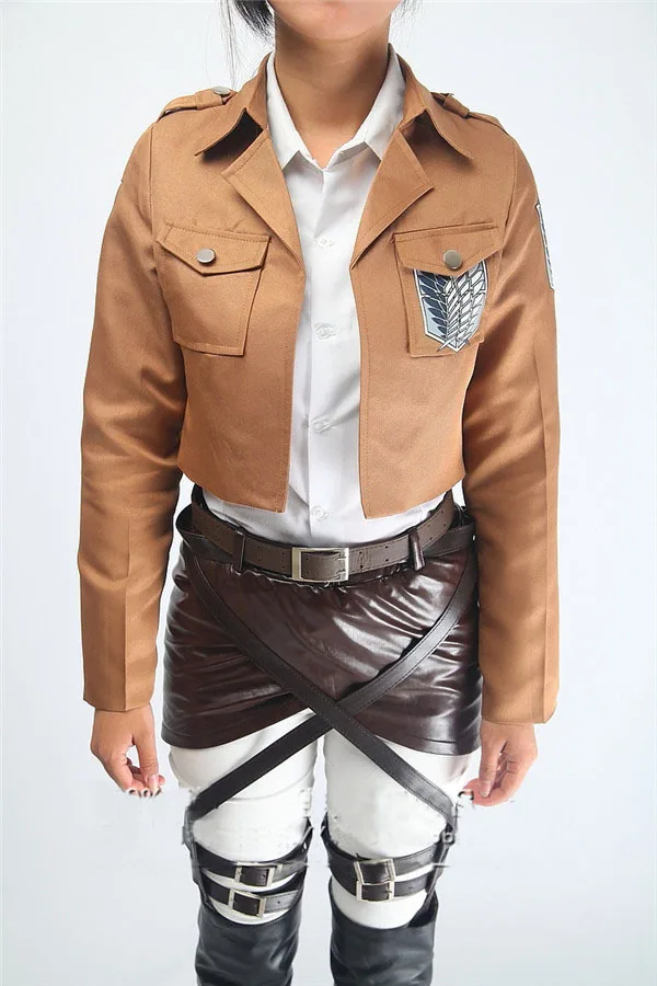full set Attack On Titan Mikasa Ackerman fighting uniform Shingeki No Kyojin Cosplay Recon Corps
