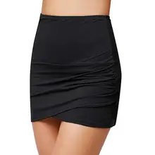 Hawcoar, Женская Однотонная юбка-рубашка с высокой талией, юбка Пляжная, купальный костюм, бикини,, купальное платье для женщин