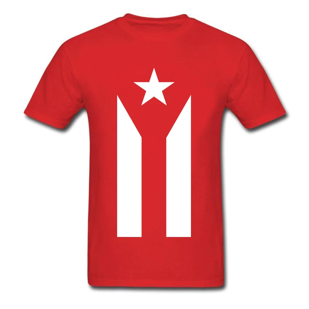 Tees Custom Tops & Tees Summer Dominant Casual Short Sleeve All Cotton Crewneck Men's T-Shirt Casual Free Shipping Puerto Rico Black White Protest Flag red