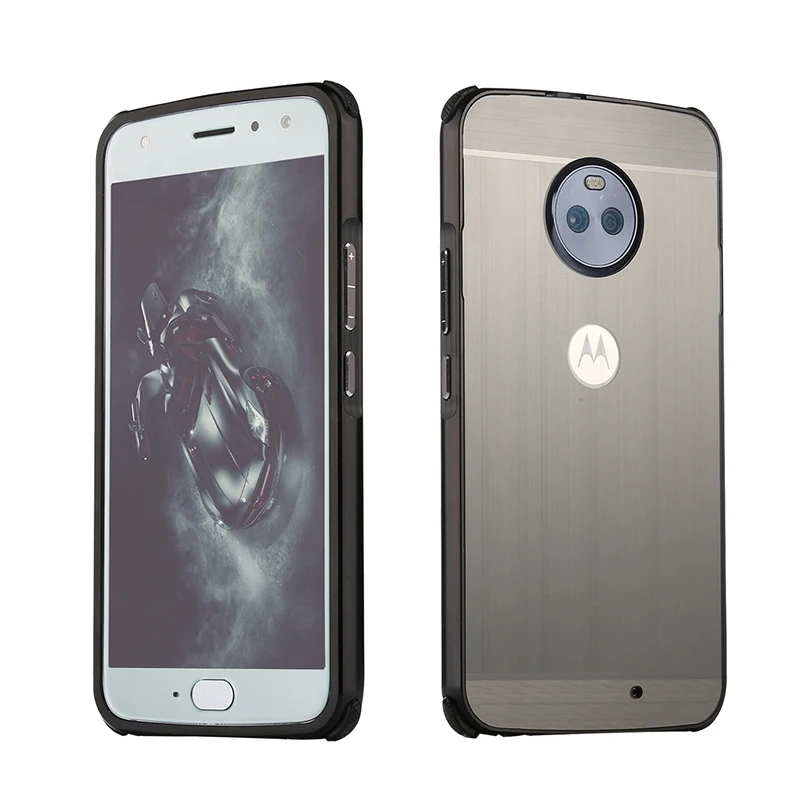

Phone Case For MOTO E4 Plus Metal Aluminum Frame with Brushed Back Cover Hard Case For MOTO E4 Plus