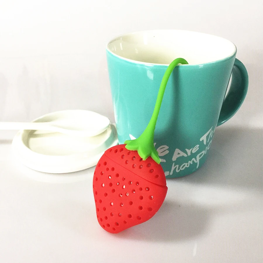 

HOT Silicone Tea Strainer Strawberry Lemon Design Loose Tea Leaf Strainer Bag Herbal Spice Infuser Filter Tools YH-460694