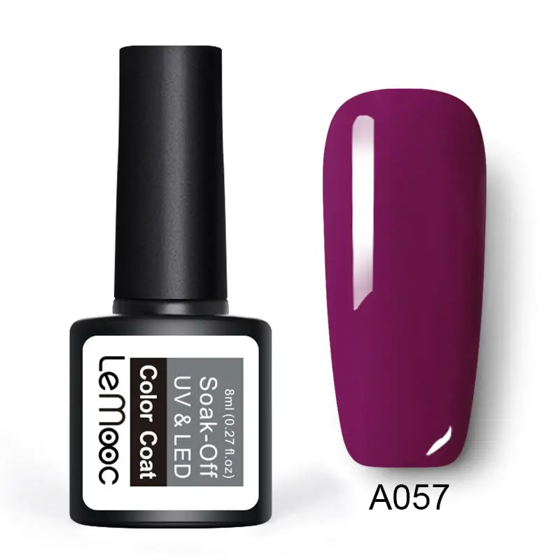 LEMOOC 8 мл серия Гель-лак для ногтей розовый серый серия 50 чистых цветов замачиваемый Светодиодный УФ-гель лак стойкий лак для ногтей - Цвет: A057