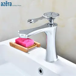 Azeta современный Ванная комната смеситель Chrome латунный водопроводный кран смеситель с Одной ручкой раковина бортике мыть смеситель AT6306