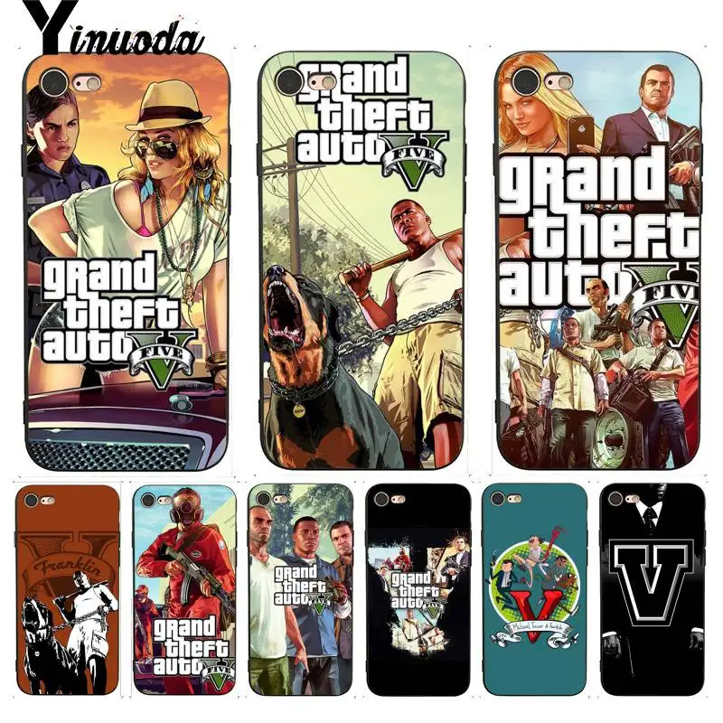 Yinuoda для iphone 7 6 X Чехол Grand Theft Auto GTA V Замечательный чехол телефона iPhone 7X6 6S 8 Plus 5 5S SE XR