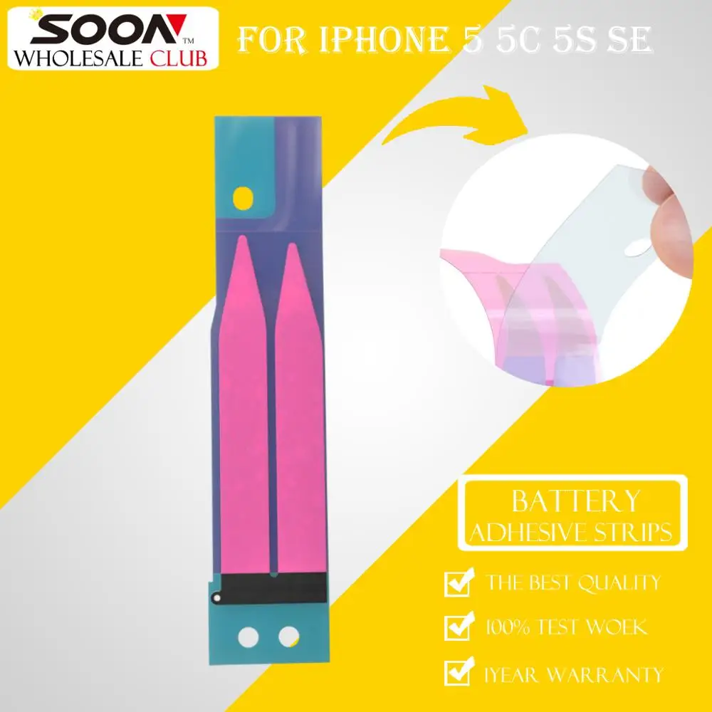 100 шт. оптовая продажа только для iPhone 5 5C 5S SE Батарея клейкие полоски ленты