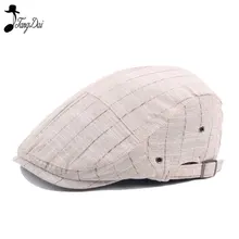 Кепи-унисекс Кепка для гольфа козырек кепка газетчика Хлопок Весна Осень головной убор в клетку для мужчин и женщин Ретро Повседневная плоская кепка