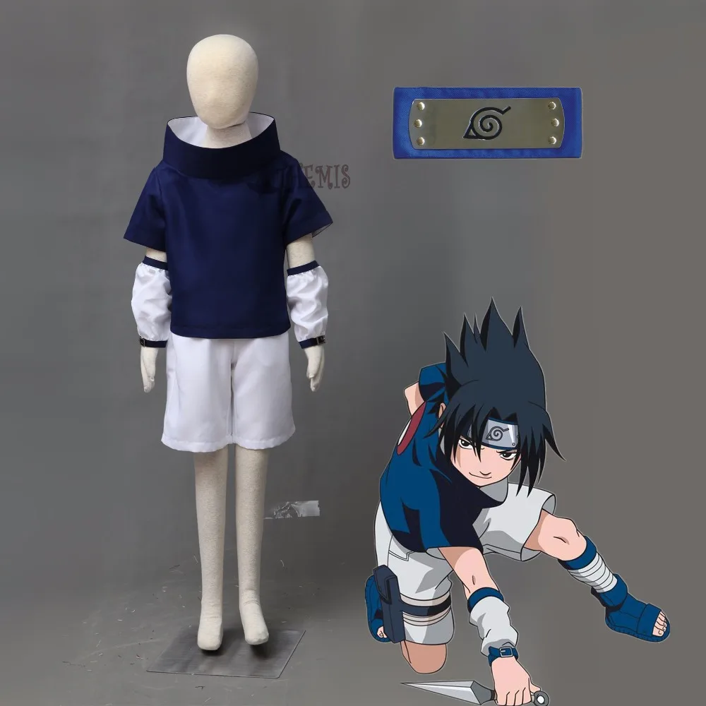 Athemis Naruto Uchiha Sasuke костюм для косплея и синяя повязка на голову заказ любого