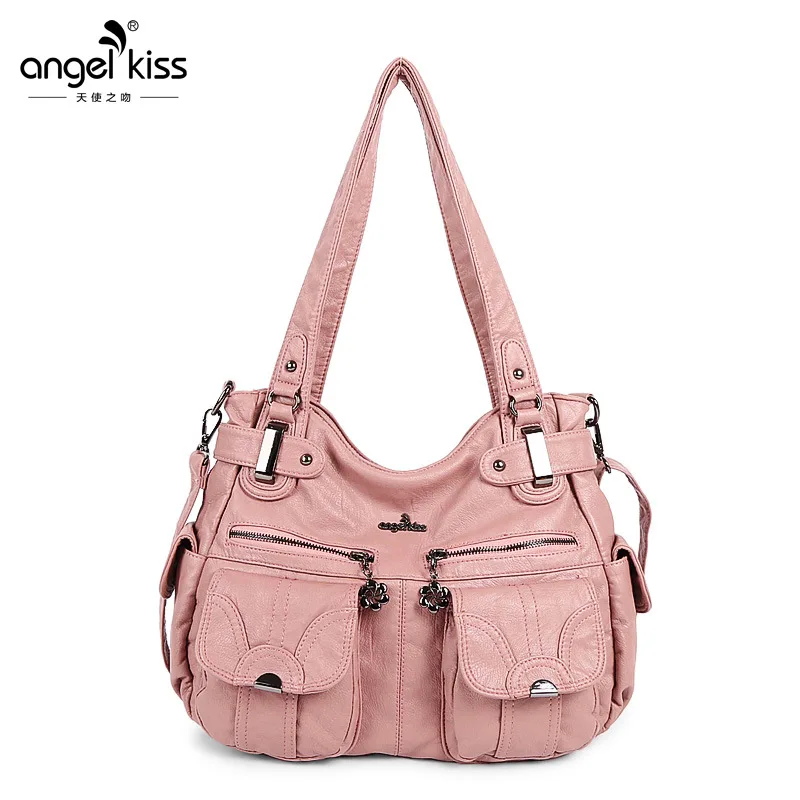 

2019 New Arrival Multi Pockets Soft PU Leather Shoulder Bag Luxury Large Capacity Shipping Travel Crossbody Handbag