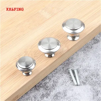 KKFING 4PCS Cabinet Knobs Stainless Steel Door Handles Drawer Door Single Hole Pulls With Screws For Cupboard Kitchen Hardware