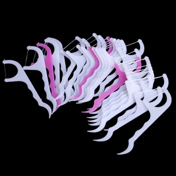 

25pcs Dental Flossers Toothpicks Floss Pick Interdental Brush Teeth Clean 2 in 1 Dental Flossers
