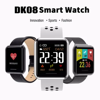 

Color Screen DK08 Smart Watch Full Screen Display Smartwatch Heart Rate Monitor Health Fitness Tracker Smart Bracelet For IOS