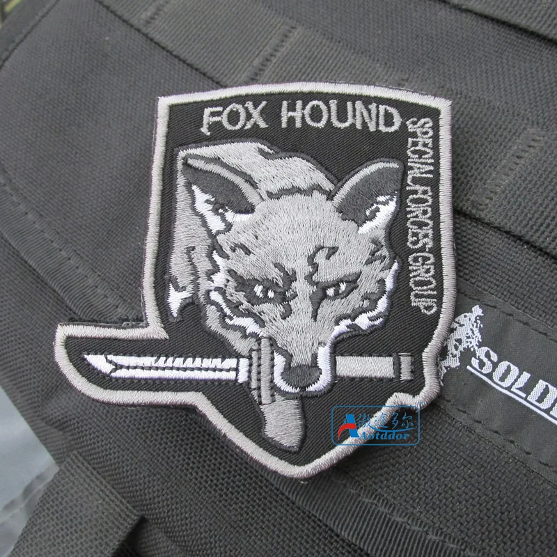 FOX HOUND embroidered patch for clothing Special ghost black Metal gear solid Borderless MGS patch backpack military jack patch