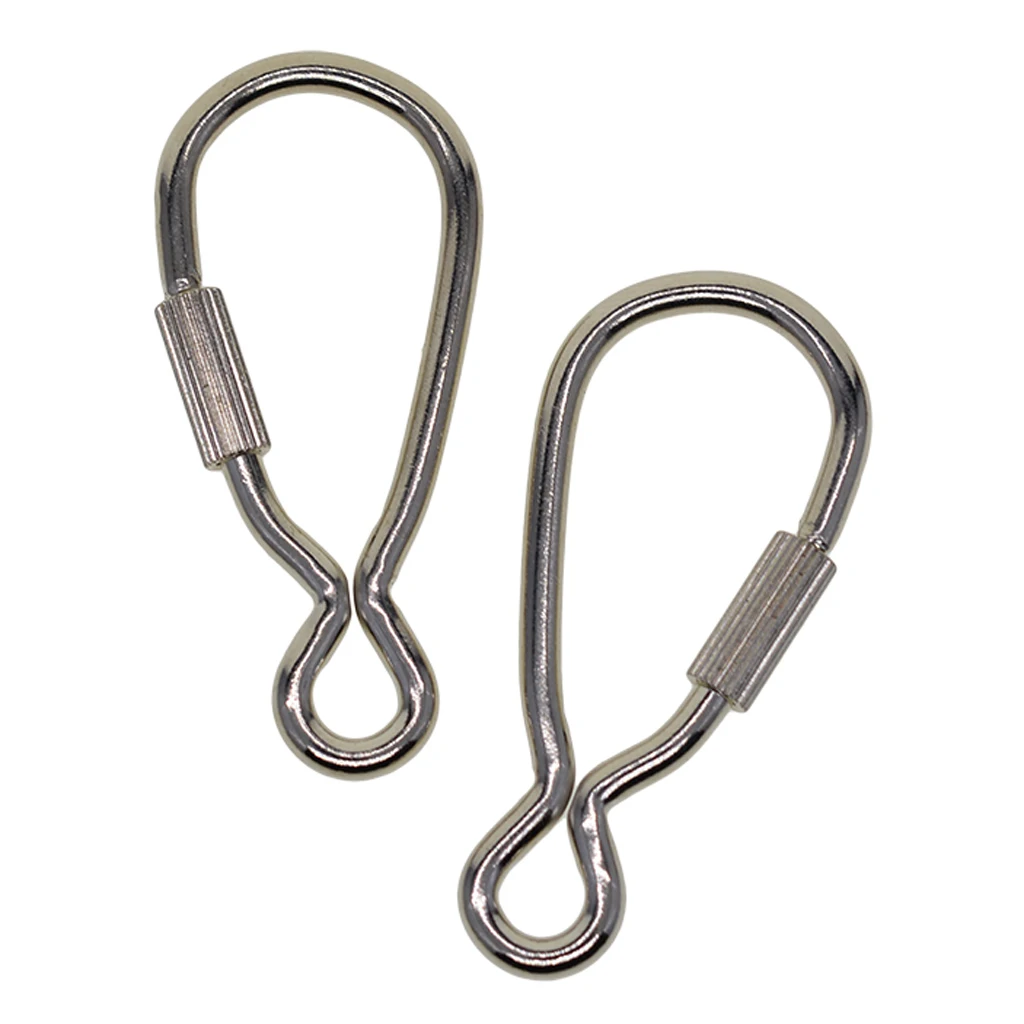 10 Pieces Durable Steel Screw Lock Carabiner Buckle Clip Keychain Hiking Climbing Backpack Key Ring Hook, 46x21mm