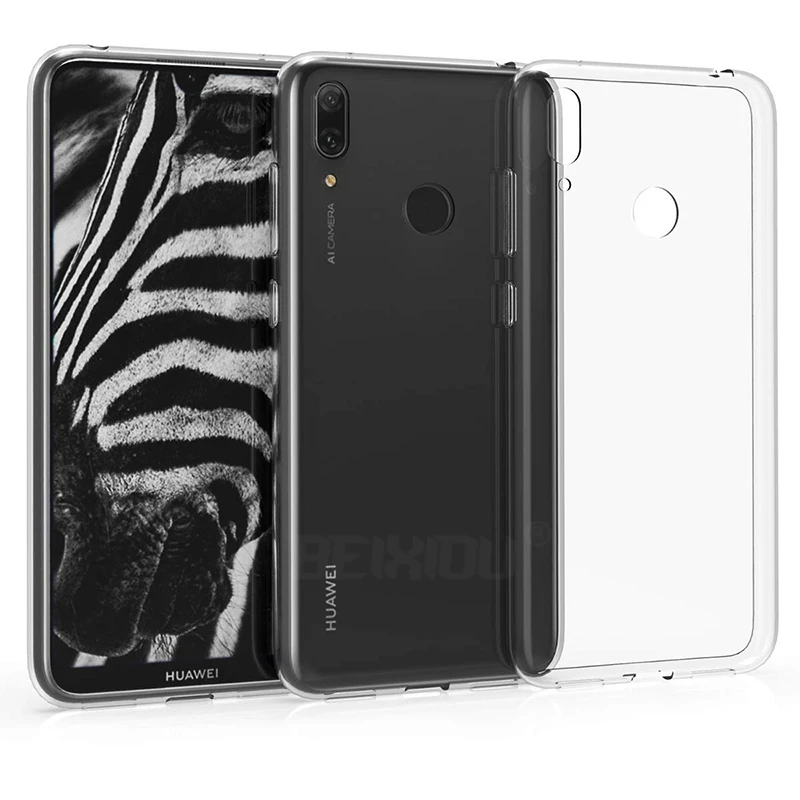 Чехол для Huawei Y7 2019 прочный силиконовый прозрачный мягкий чехол из ТПУ защитный на