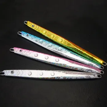 

4pcs 100g/150g/200g/300g Long Micro Jigs Metal Artificial Bait Butterfly Knife Boat Fishing Deep Water Slow Lures Jiggings Crank