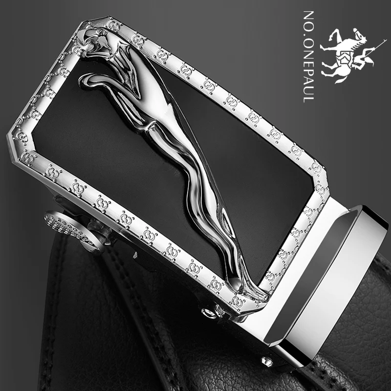  NO.ONEPAUL Fashion Designers Automatic Buckle Genuine Leather Men Business High Quality Luxury Stra