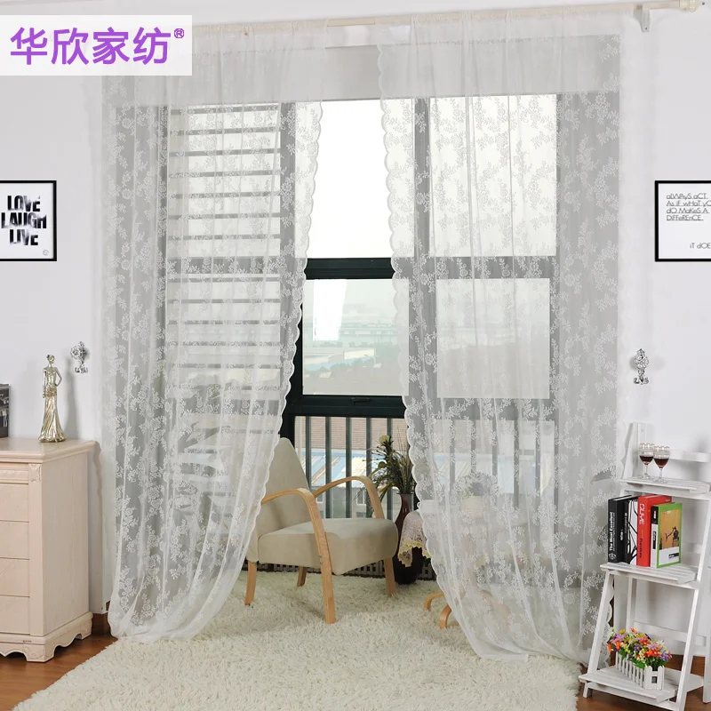 Finished Lace Curtain Transparent Cutout White Curtains For Living Room Morden Sheer Window In From Home Garden On Aliexpress
