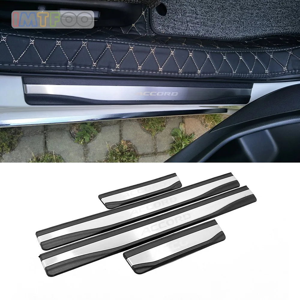 

EXTERIOR SIDE DOOR SILL SCUFF PLATE COVER MOLDING GARNISH FOR HONDA ACCORD 2018 2019 ACCESSORIES CAR STYLING