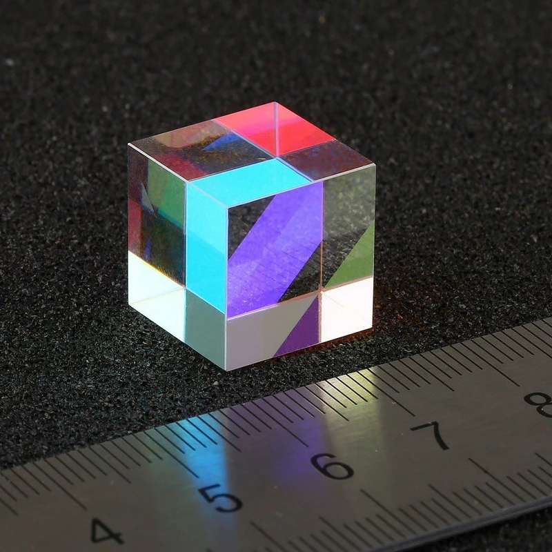 Cube Defective Cross Dichroic Prism RGB Combiner Splitter Glass Decor Ornament New