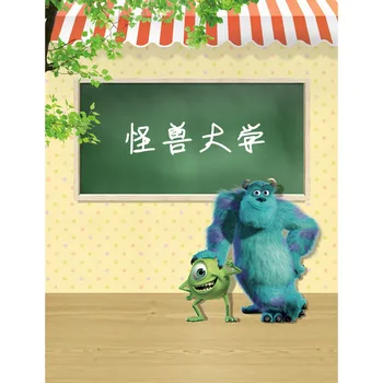 

TR 5x7FT Monsters University Mike Wazowski James P. Sullivan Customize Photo Studio Backdrop Background Vinyl Children Kids Prop