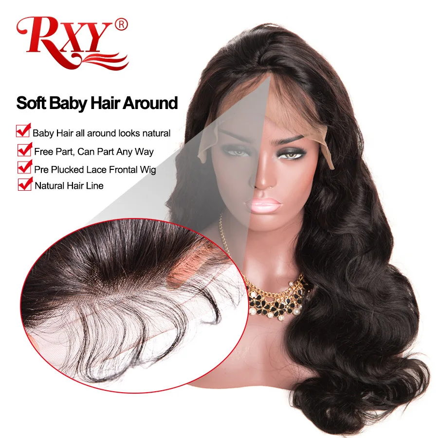 RXY Body Wave Lace Front Wig Glueless Lace Front Human Hair Wigs For Black Women Brazilian Human Hair Wigs Pre Plucked Non Remy (4)