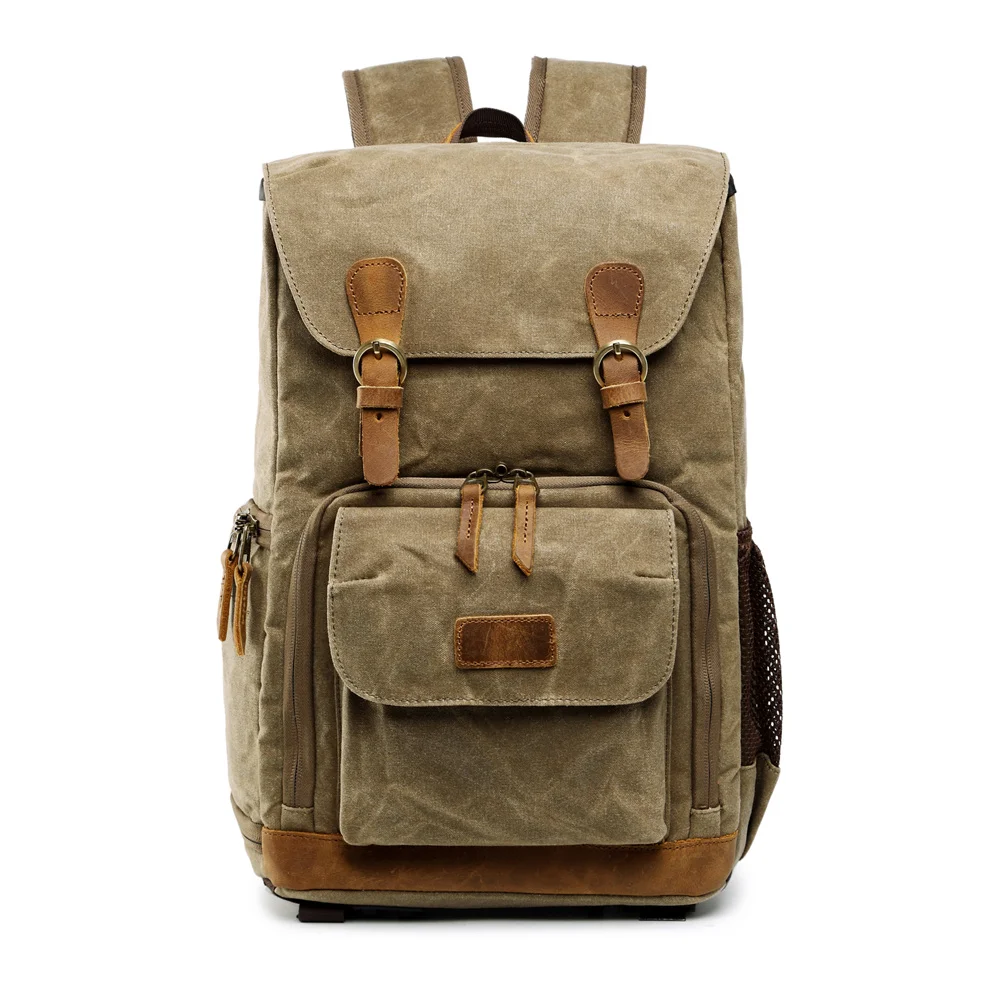 

Waterproof Canvas DSLR Backpack Vintage Men Women Photography Shoulder Camera Photo Bag