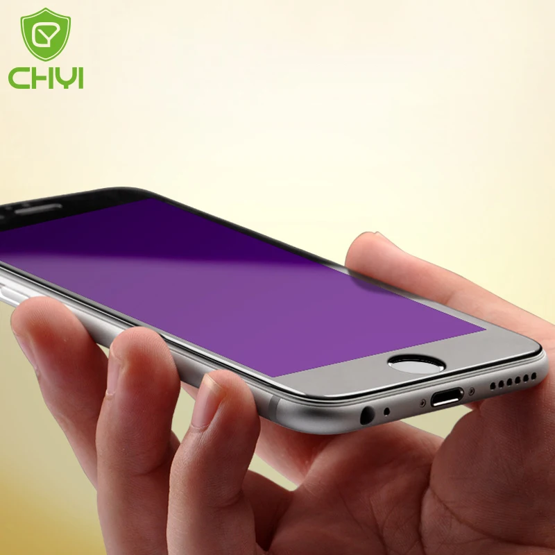 

CHYI 3D Arc Edge Tempered Glass For iphone 6 7 6s Anti UV For iphone 8 Screen Protector Eyecare Oleophobic Coating Protective