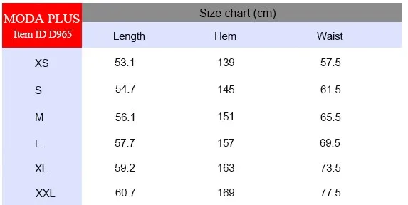 SIZE CHART