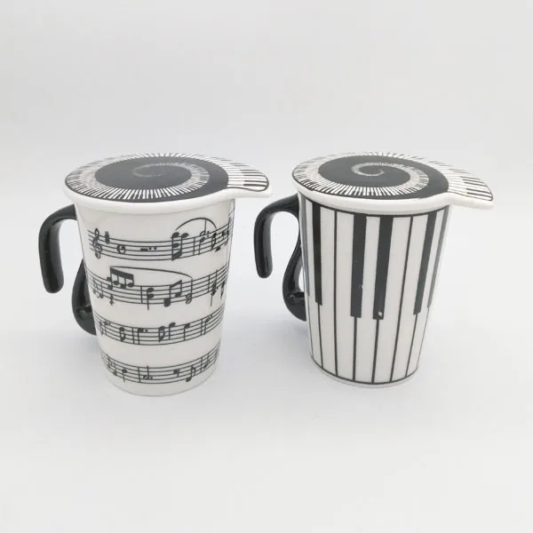 Музыка Кубок персонал отмечает Пианино клавиатура Керамика чашка фарфоровая чашка Кофе caneca с крышкой креативный подарок Betty жизни чашки