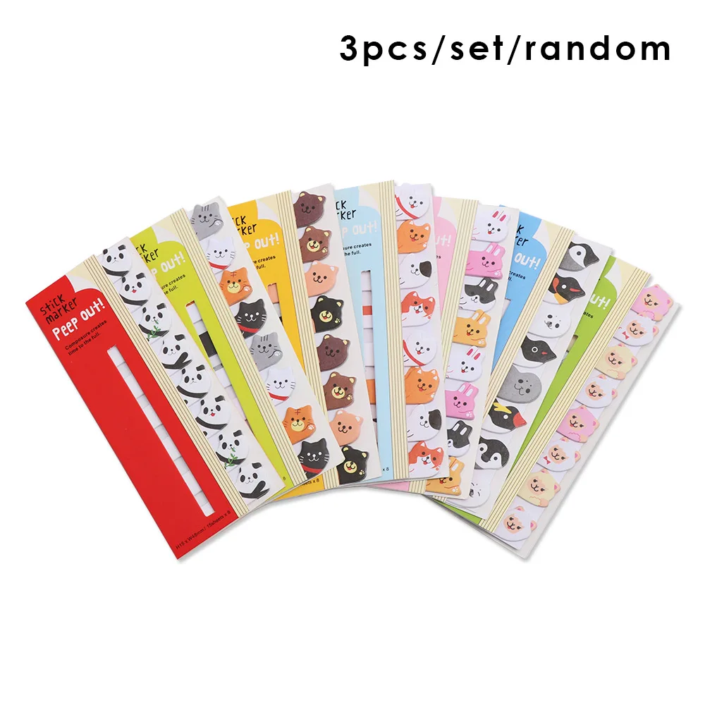 

1PC Color Random Mini Cartoon Animal Memo Pad Bookmarks Sticky Notes School Stationery Note School Supplies Paper Stickers